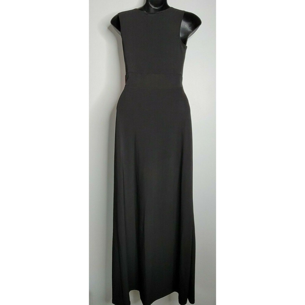 JASMINE‎ Womens Black Dress Front Slit Flowy Romper Style Small NEW - Picture 6 of 8